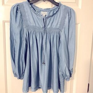 Women’s Wonderly 3/4 Sleeve Smocked Peasant Top, Size XL